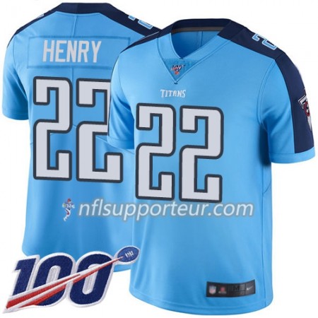 Maillot Homme Tennessee Titans Derrick Henry 22 Nike Bleu 100th